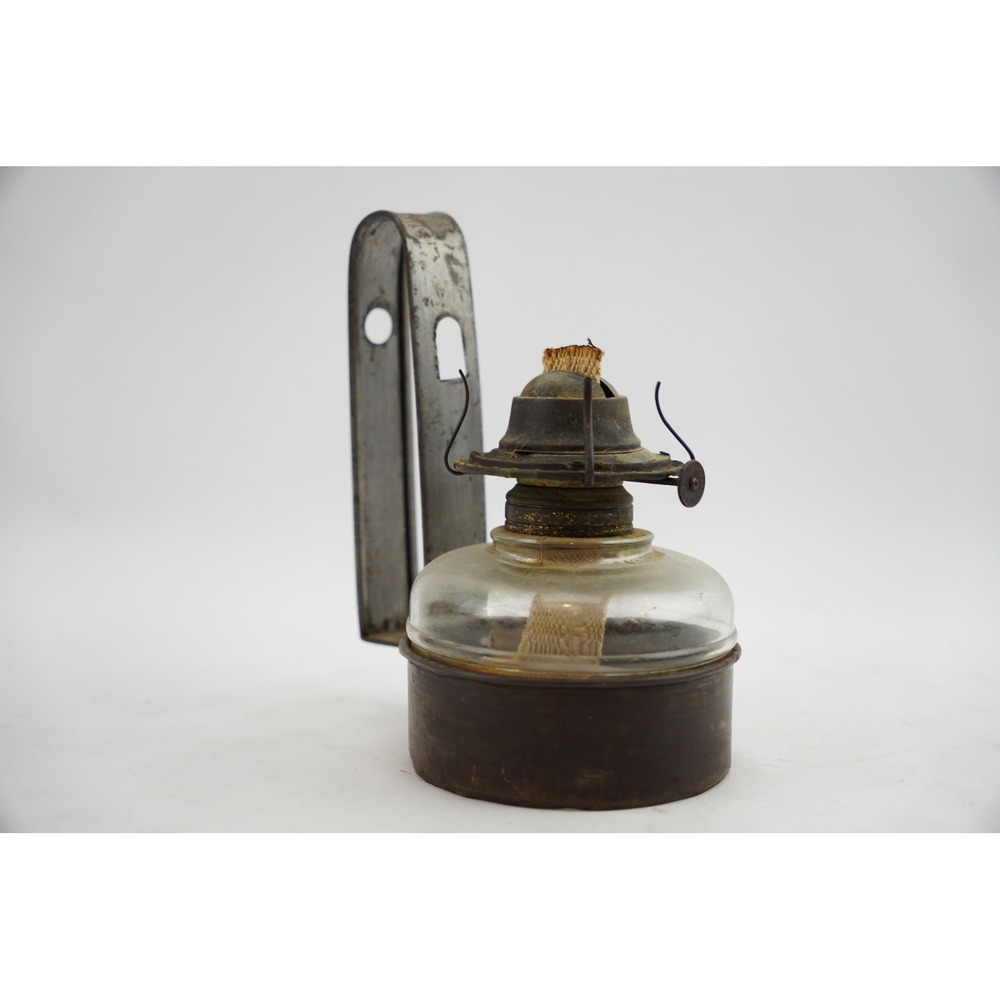 Antique Oil Lamp Brass Glass Wall Mount Lantern Kerosene, Handmade - Picture 4 of 8
